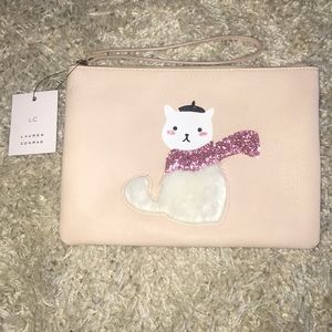 NWT LC Lauren Conrad Blush Fancy French Cat Pouch